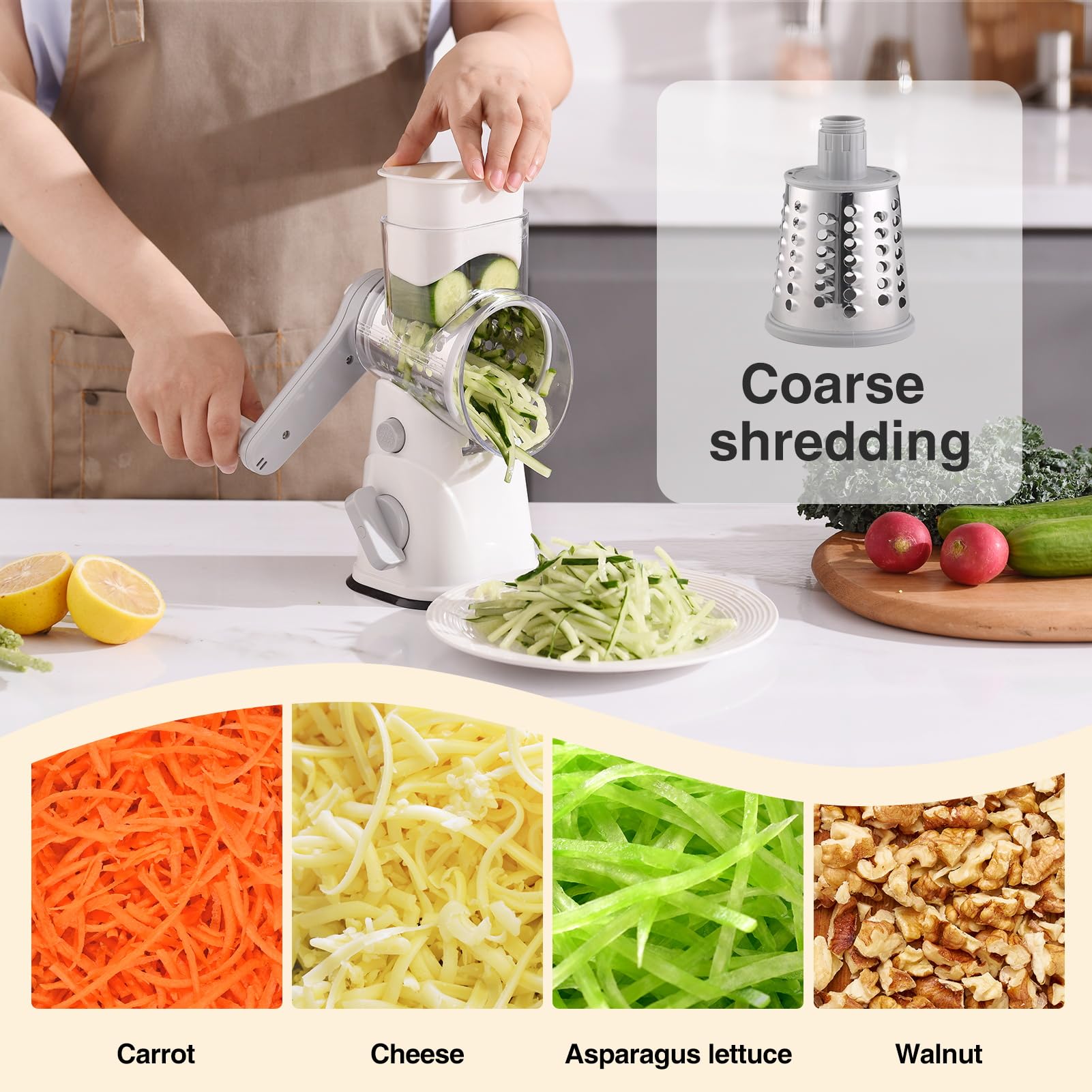 peatend shredding blade produces fluffy cheese shreds for toppings