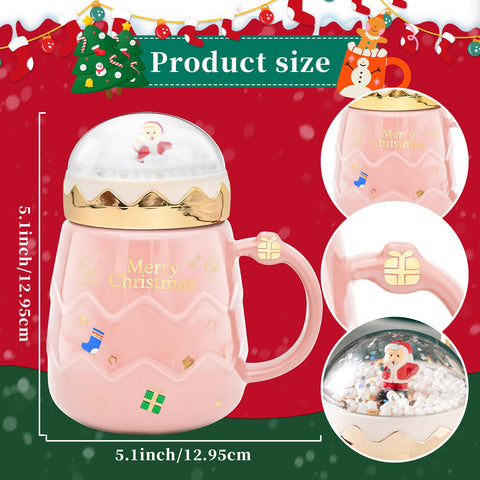 Peclek snow globe lid detail on festive mug