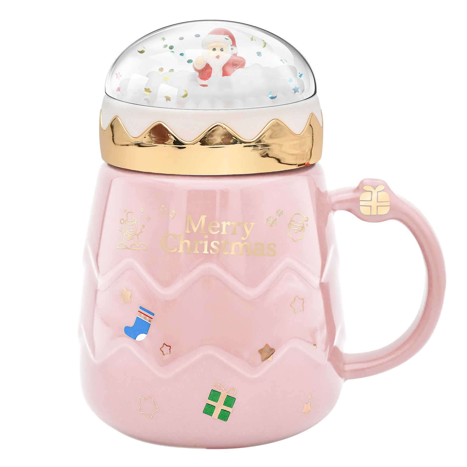 Peclek winter-scene mug with snow globe lid for cozy mornings