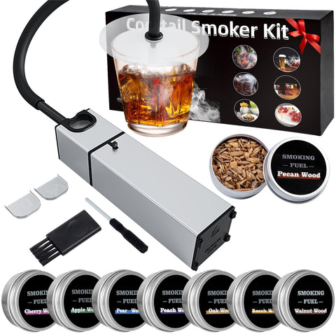 Pecrol whiskey smoker kit packaging highlights an easy setup for quick flavor enhancement.