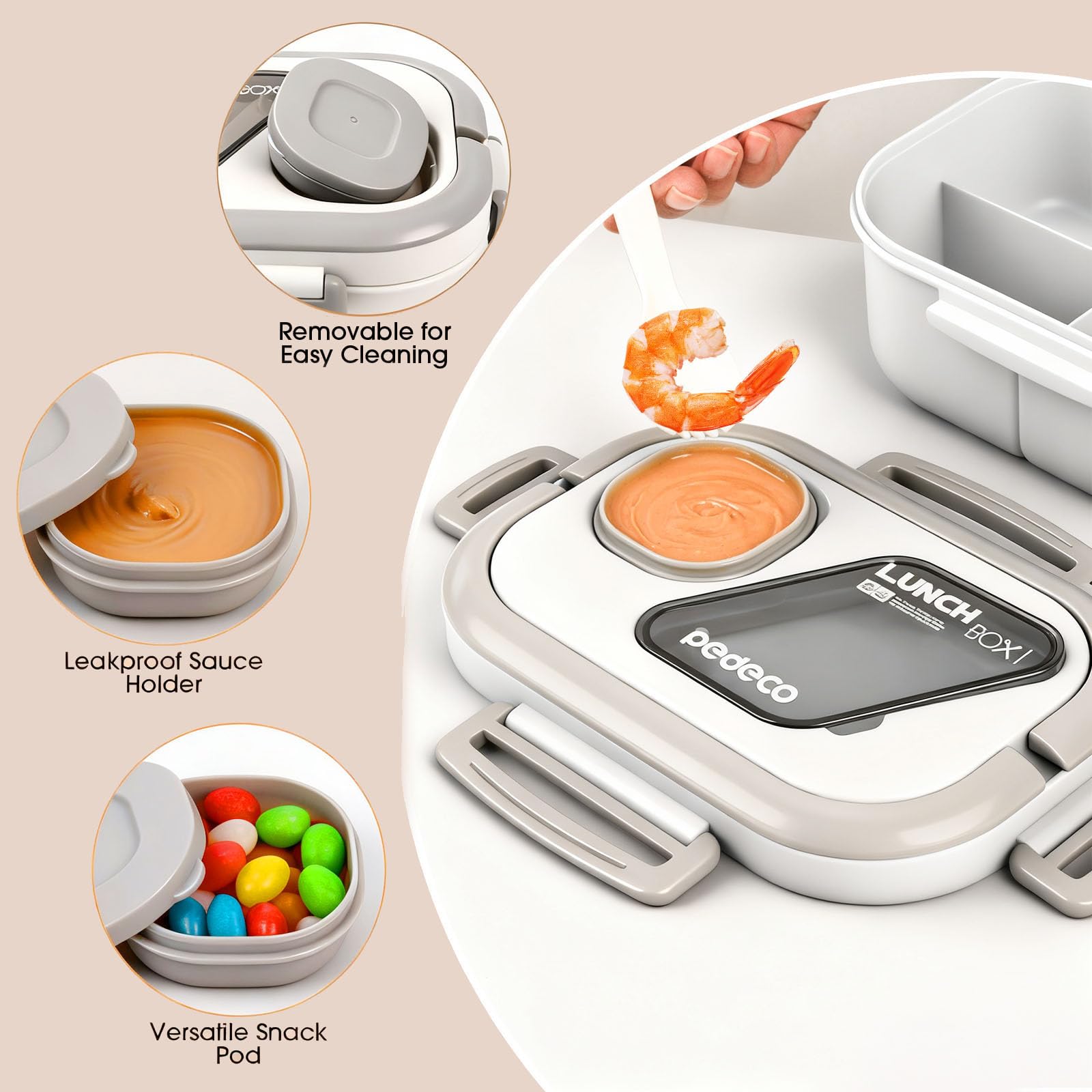 PEDECO two-tier stackable lunch container maximizes capacity without adding bulk.