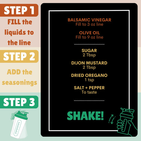 PEGSORIX shaker features a leakproof lid and ergonomic grip to prevent spills.