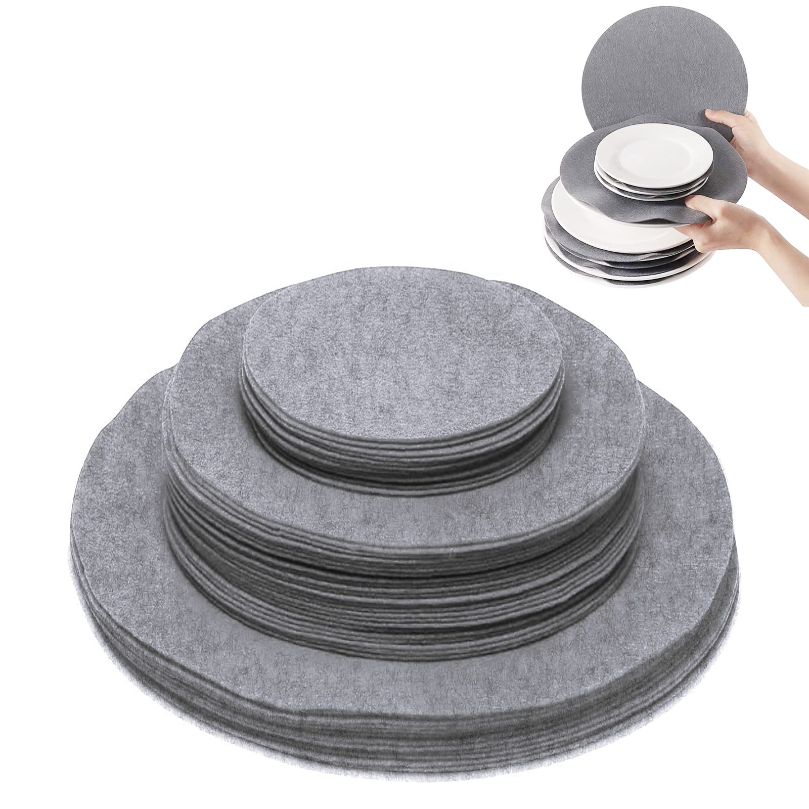 Pehciroe 5in small felt plate divider protects fine china during storage.
