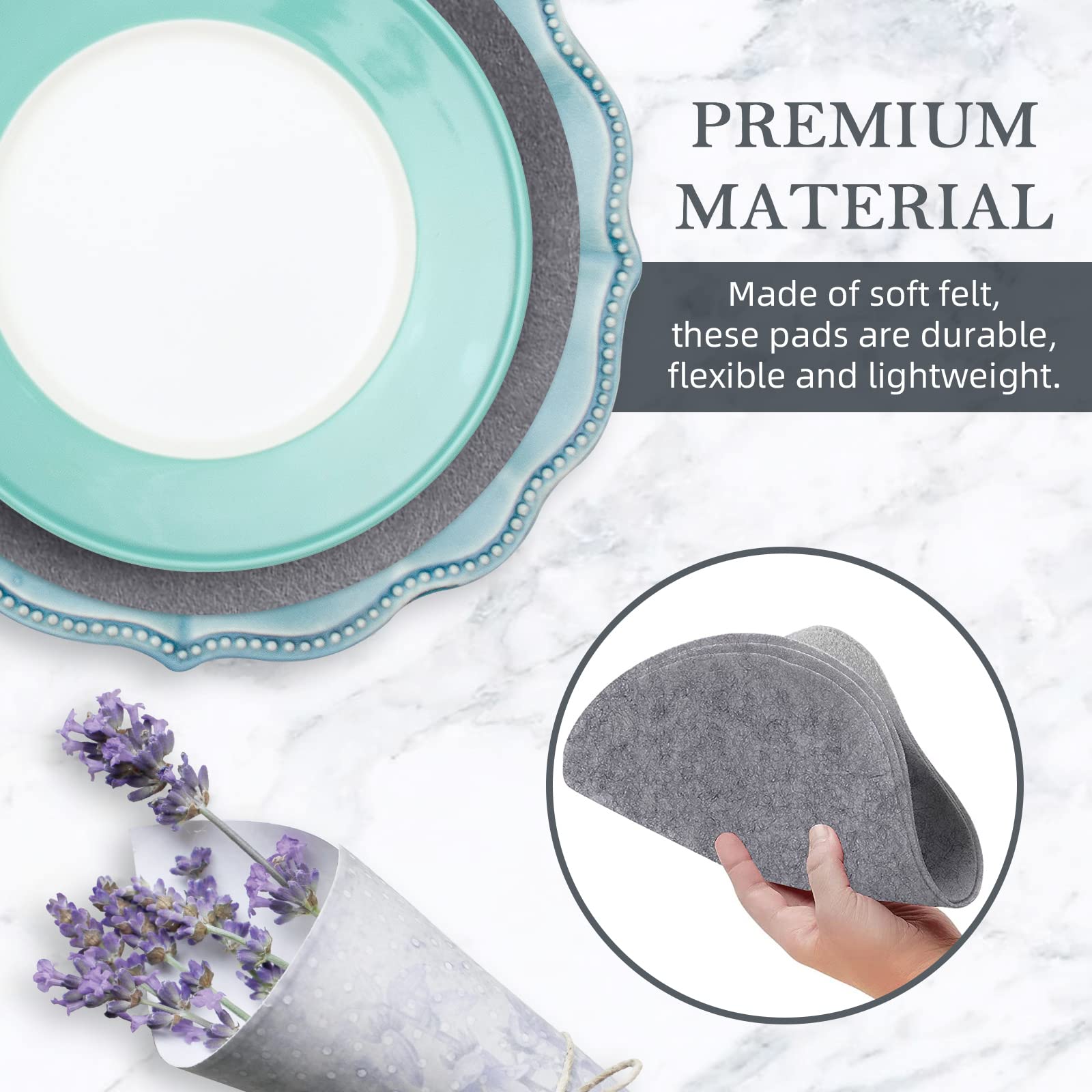 Pehciroe easy-use felt dividers organize cupboards and protect surfaces.