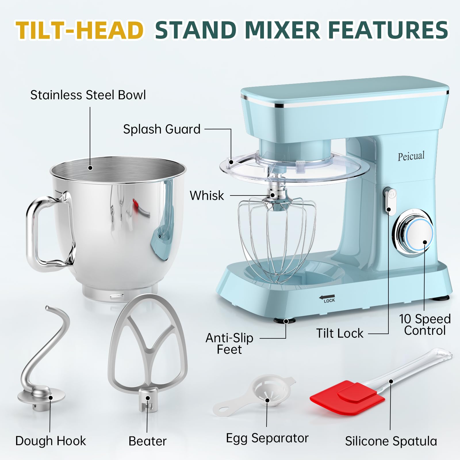 Peicual 6-quart bowl for large batches and dough