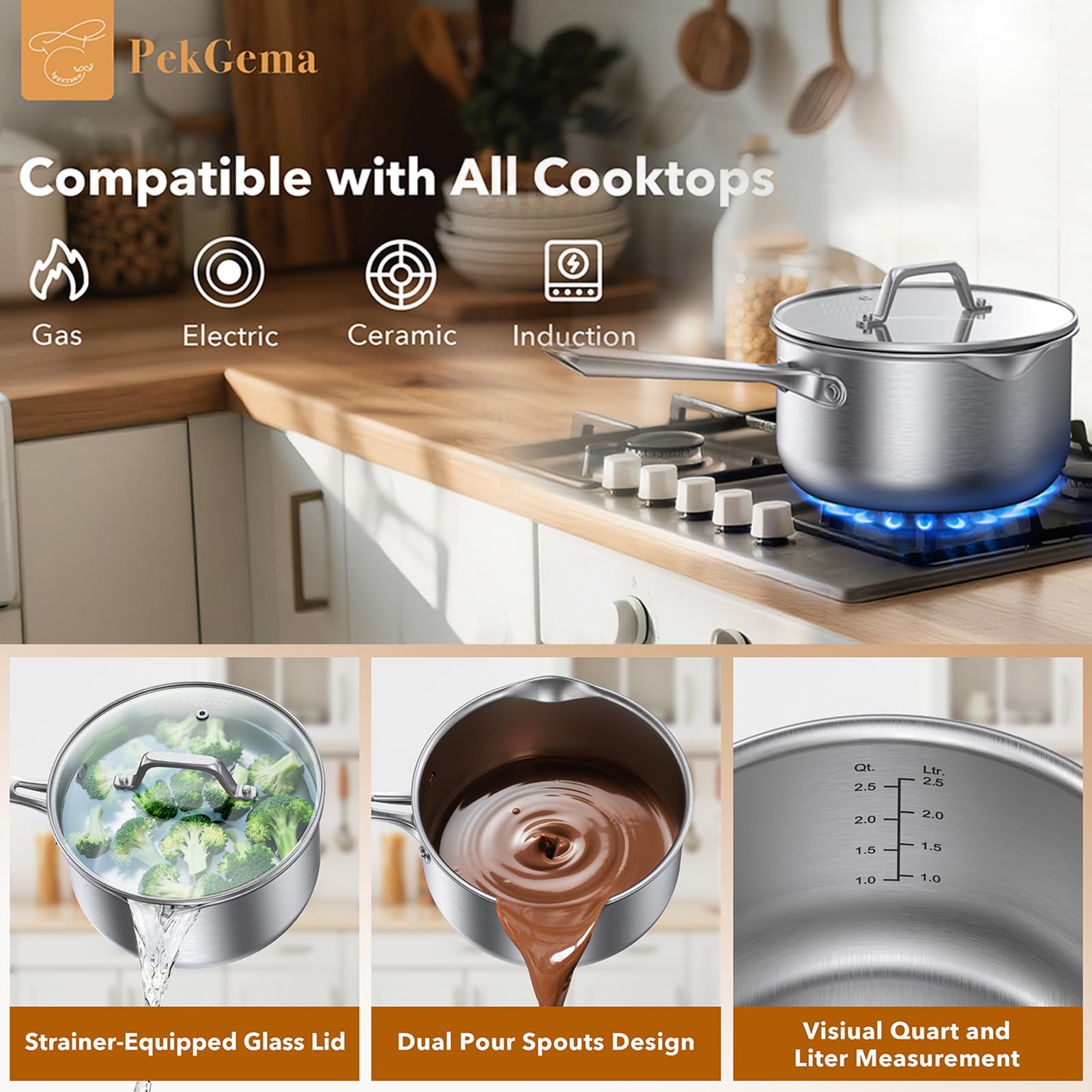 PekGema 3qt saucepan is oven-safe up to 500°F for versatile recipes.