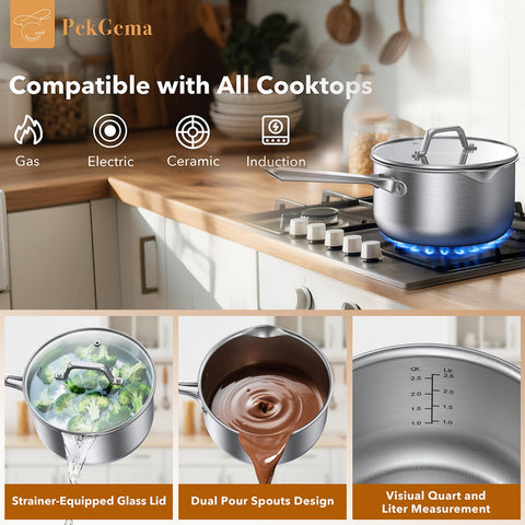 PekGema 3qt saucepan is oven-safe up to 500°F for versatile recipes.