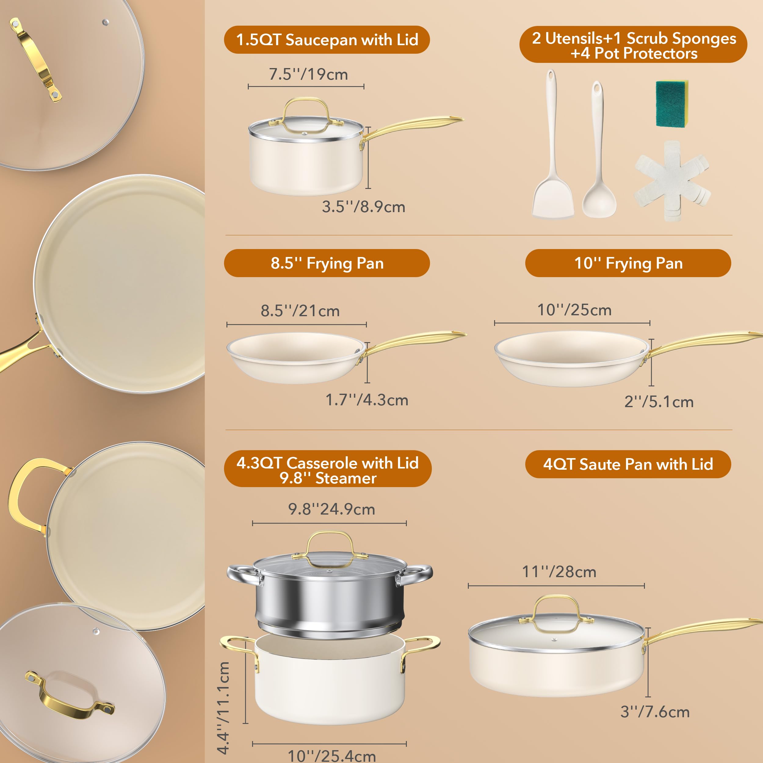 PekGema 10 inch frypan shows even heating and effortless food release.