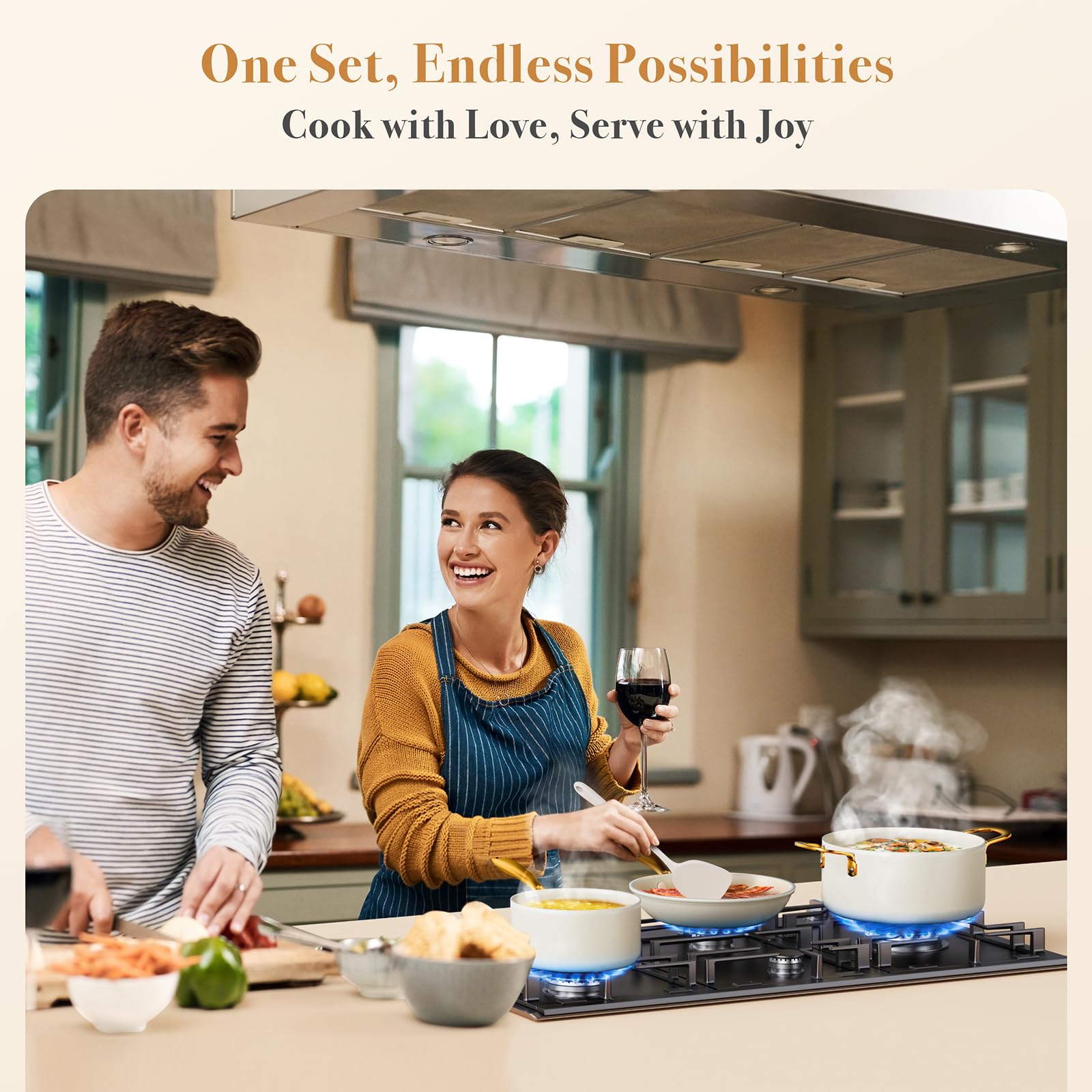 PekGema gold-plated handle showcased on premium cookware.