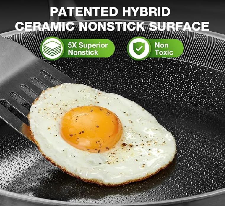 Interior view of PekGema Hybird pan showing smooth nonstick surface.