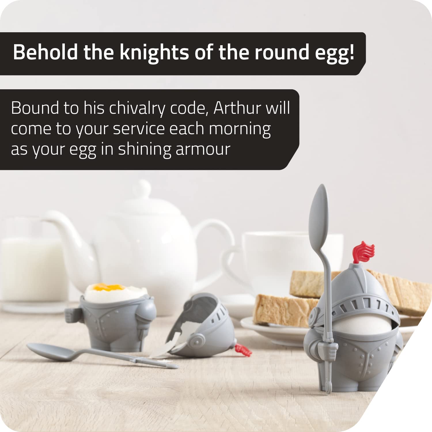 PELEG DESIGN Arthur knight egg spoon pairs with the cup for easy serving
