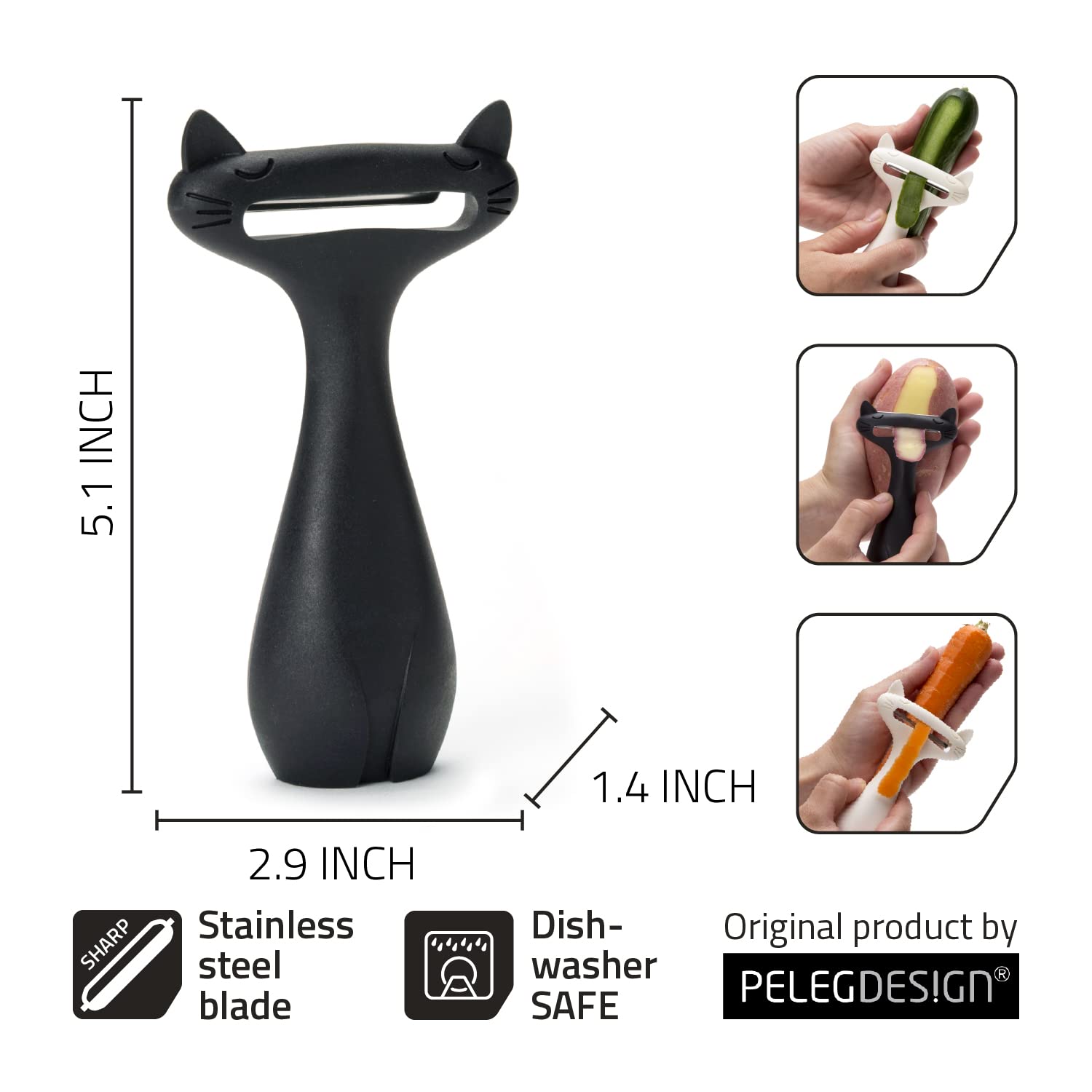 Peleg Design CatPeeler makes a fun gift for cat lovers who cook.