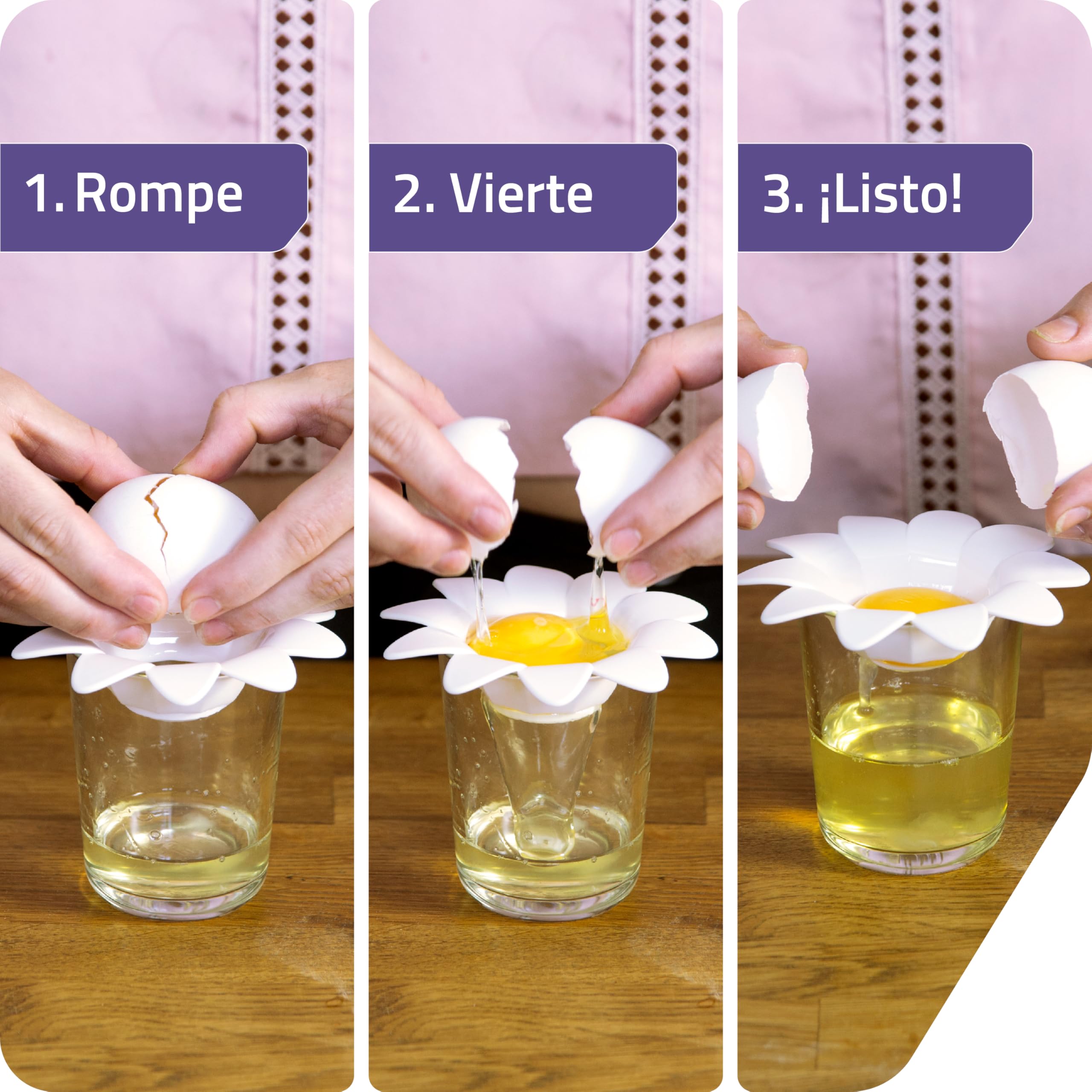 Peleg Design Daisy egg separator in action during prep