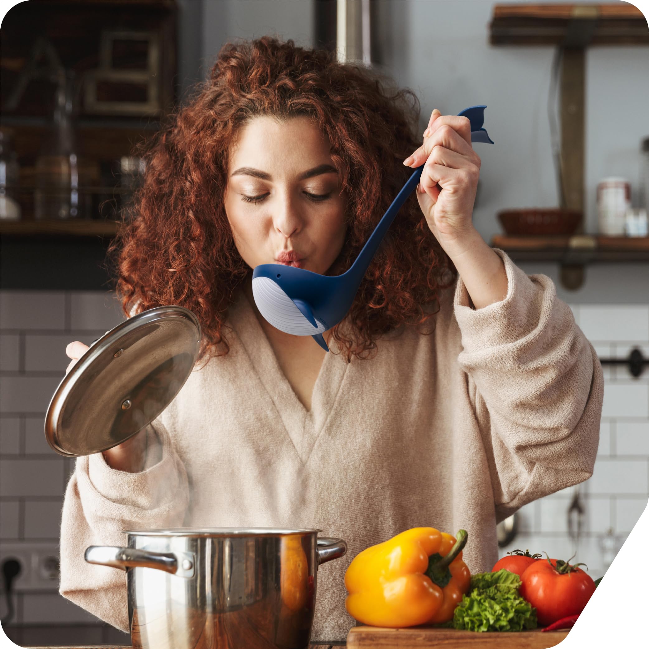 PELEG DESIGN Souper Tail Ladle durable build with whale handle.
