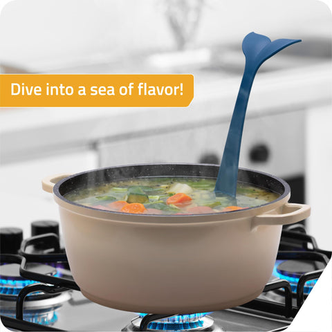 PELEG DESIGN Souper Tail Ladle decorative kitchen tool for entertaining meals.