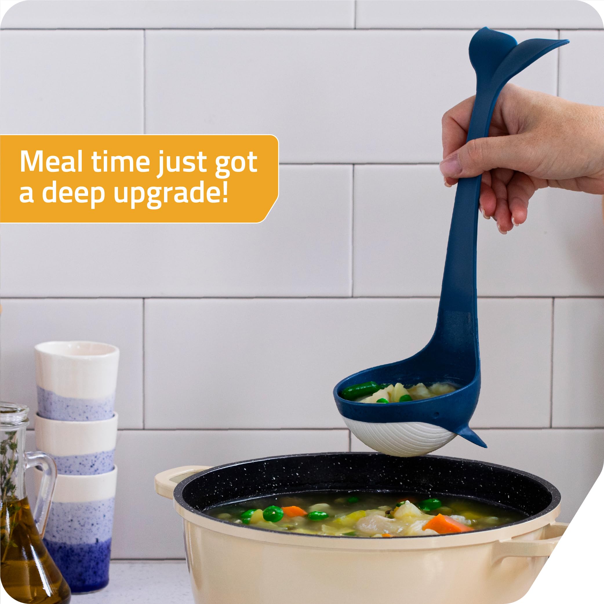PELEG DESIGN Souper Tail Ladle smooth pour for soups and punch.