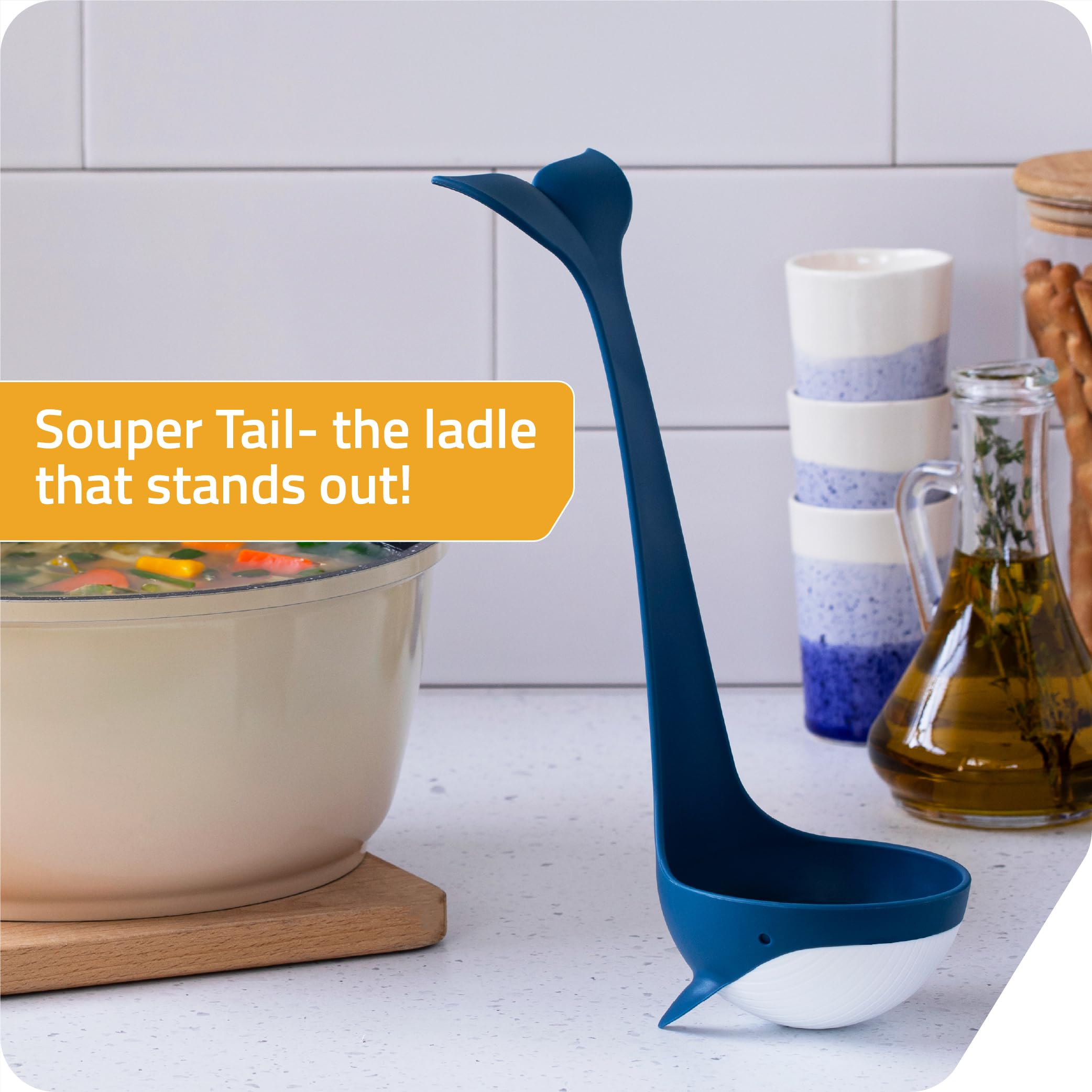 PELEG DESIGN Souper Tail Ladle sturdy tool for serving stews and soups.