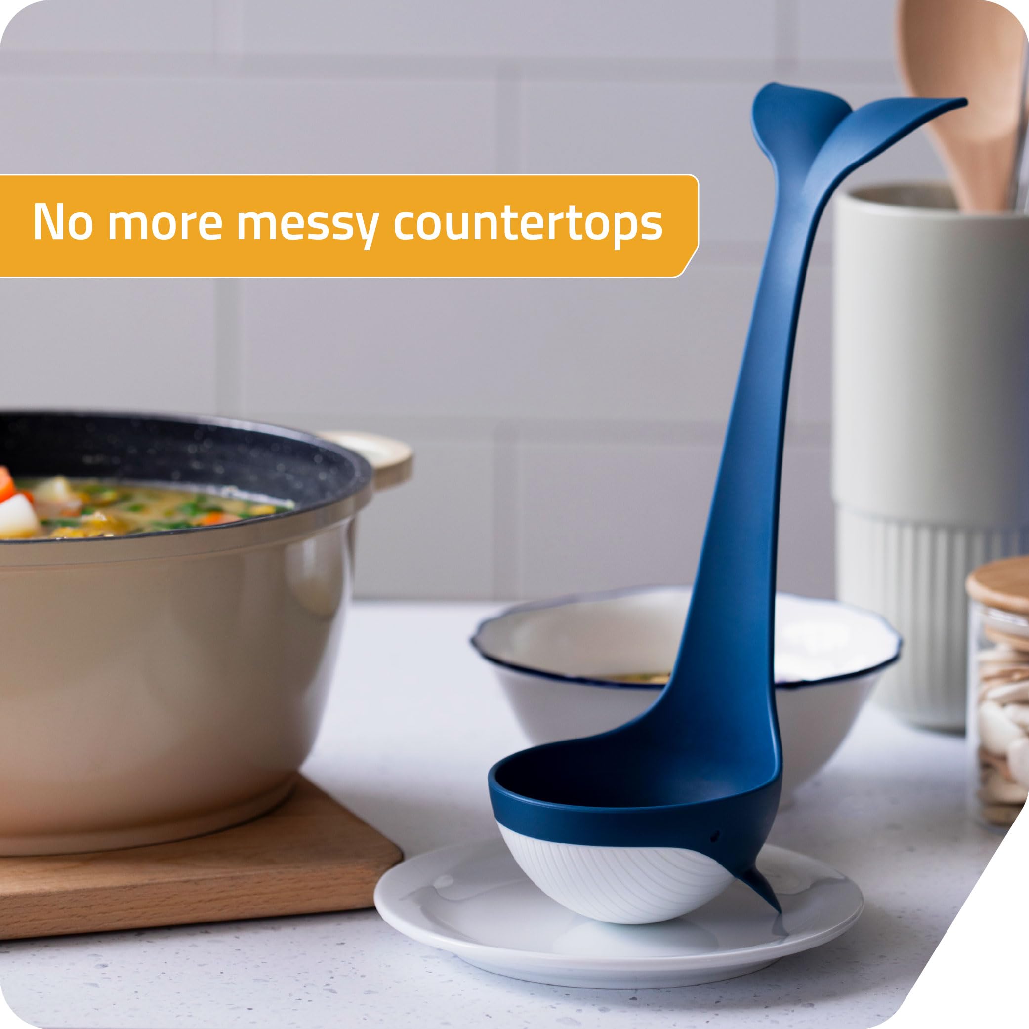 PELEG DESIGN Souper Tail Ladle whale-shaped spoon for home meals.