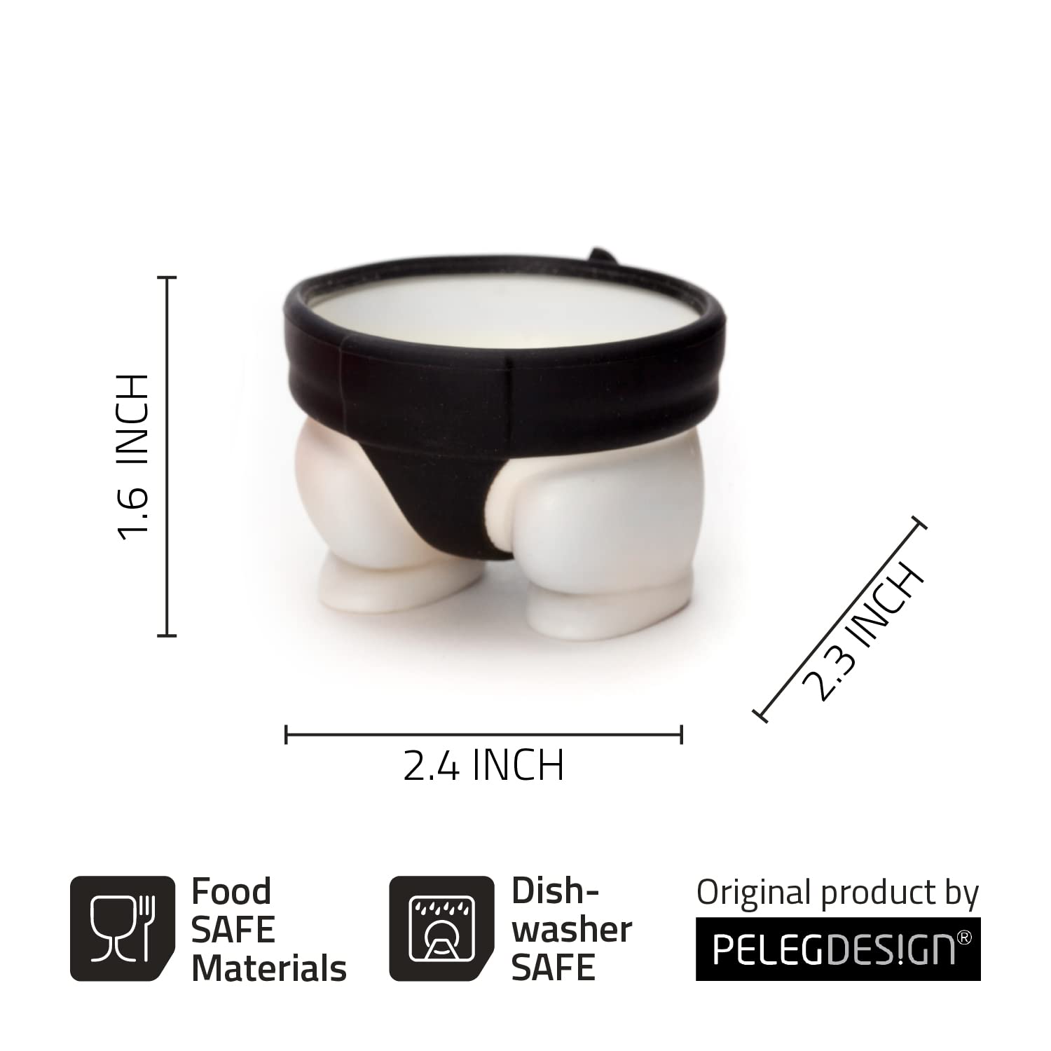 PELEG DESIGN Sumo Eggs dishwasher safe hard plastic for easy cleaning.