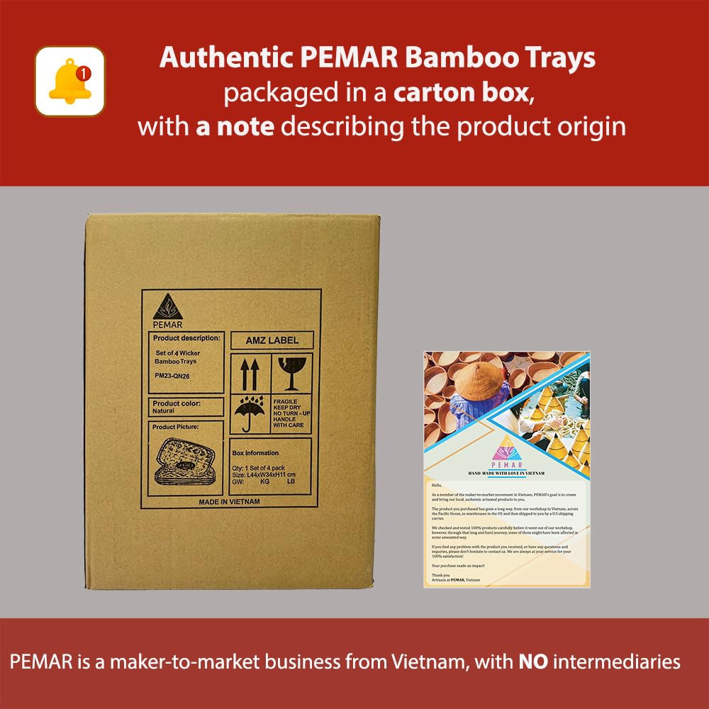 PEMAR bamboo tray stackable for compact storage