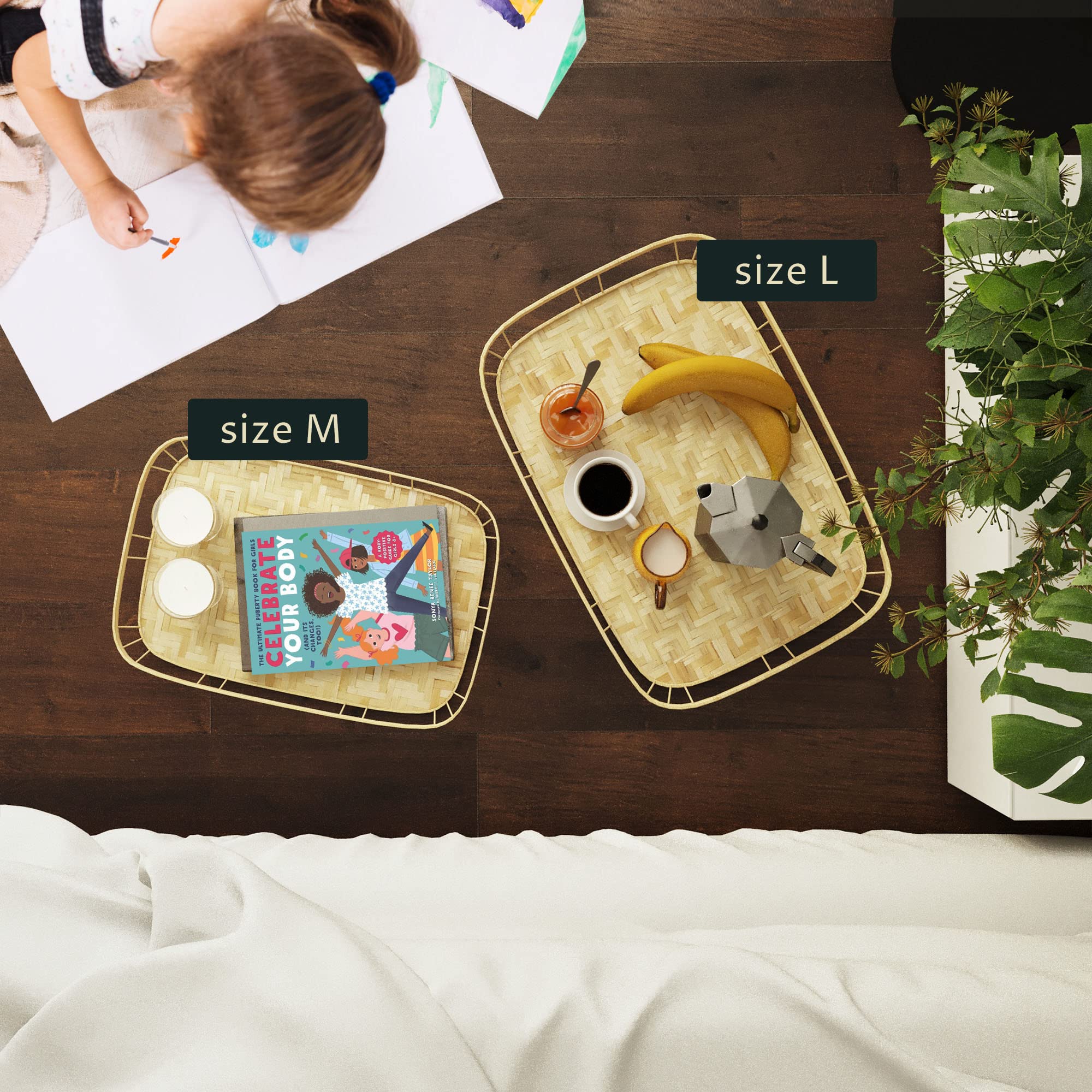 PEMAR handwoven bamboo tray crafted by artisans adds unique home detail