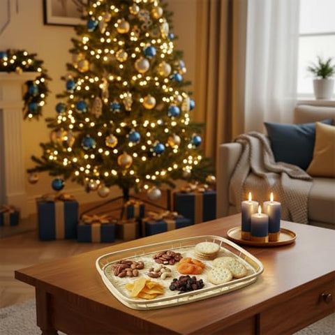 PEMAR rectangular tray with breakfast items in bed for easy serving