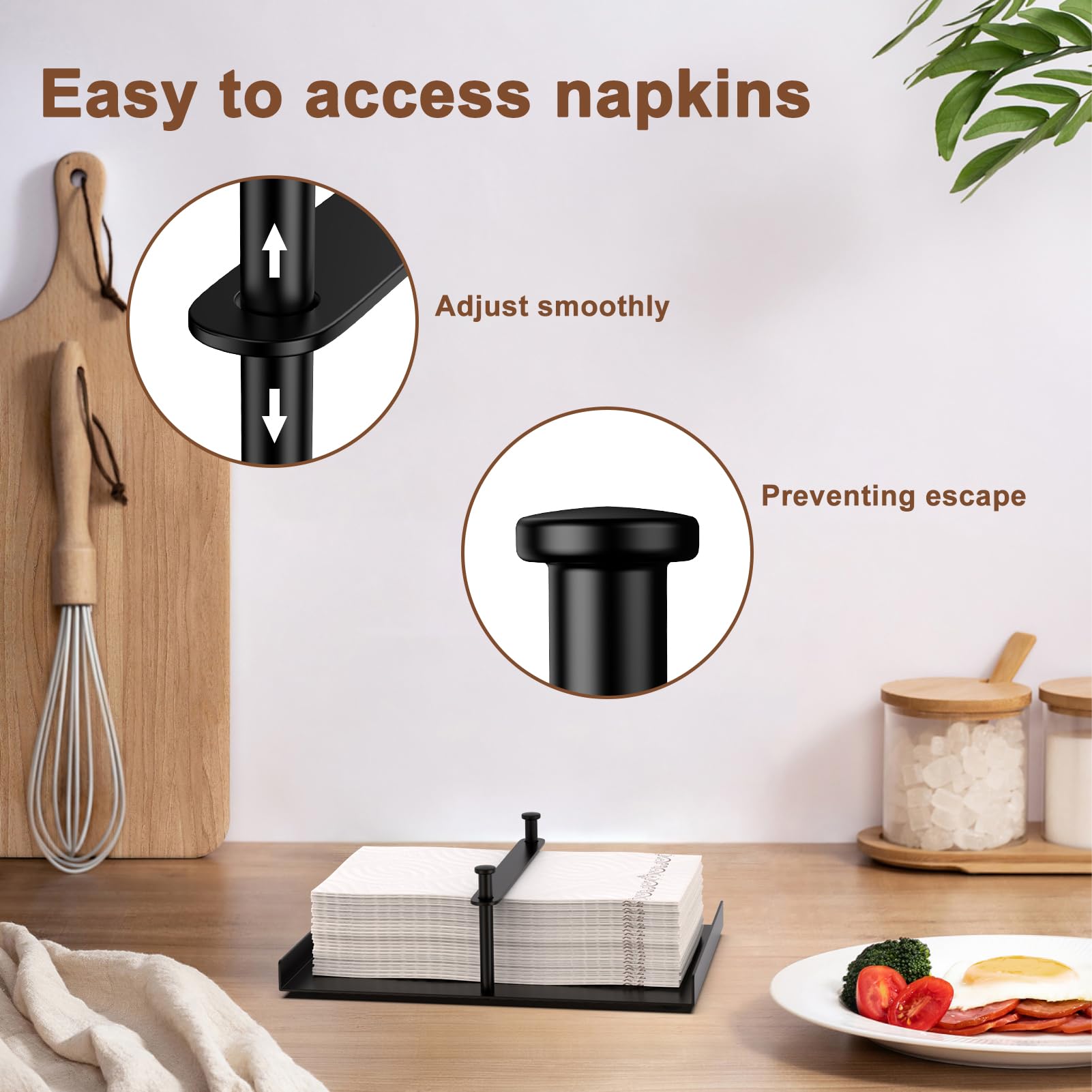 PENGARO napkin holder on patio preventing napkins from blowing away.