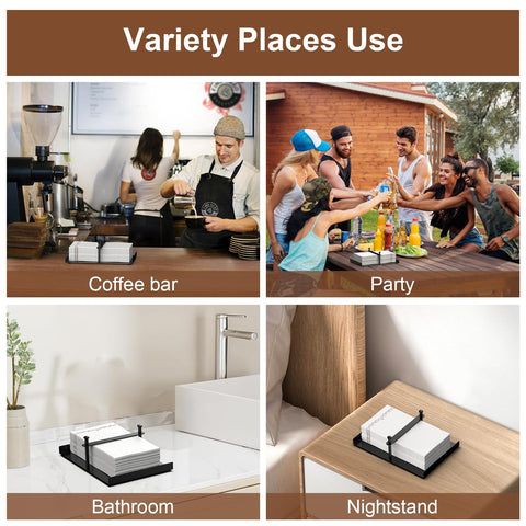 Rectangle-shaped PENGARO napkin holder saving counter space on tables and bars.