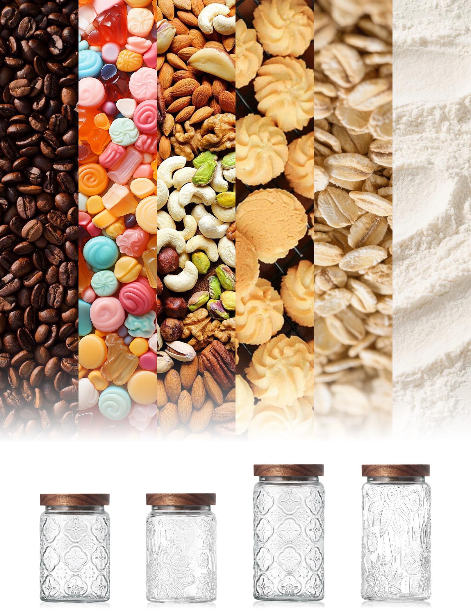 Pengshu flour sugar coffee storage jar in a tidy cabinet