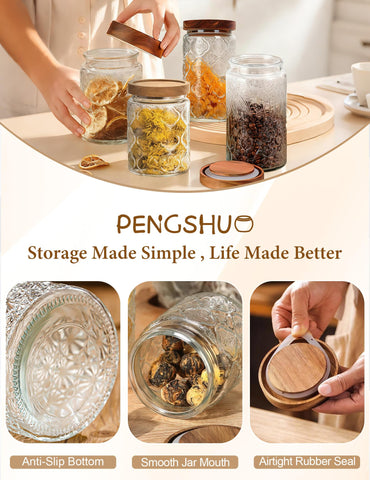 Pengshu vintage floral design jar enhancing kitchen decor