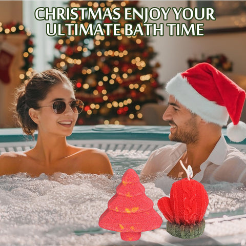 PengTai Christmas tree bath bomb creates a relaxing aromatic bath.
