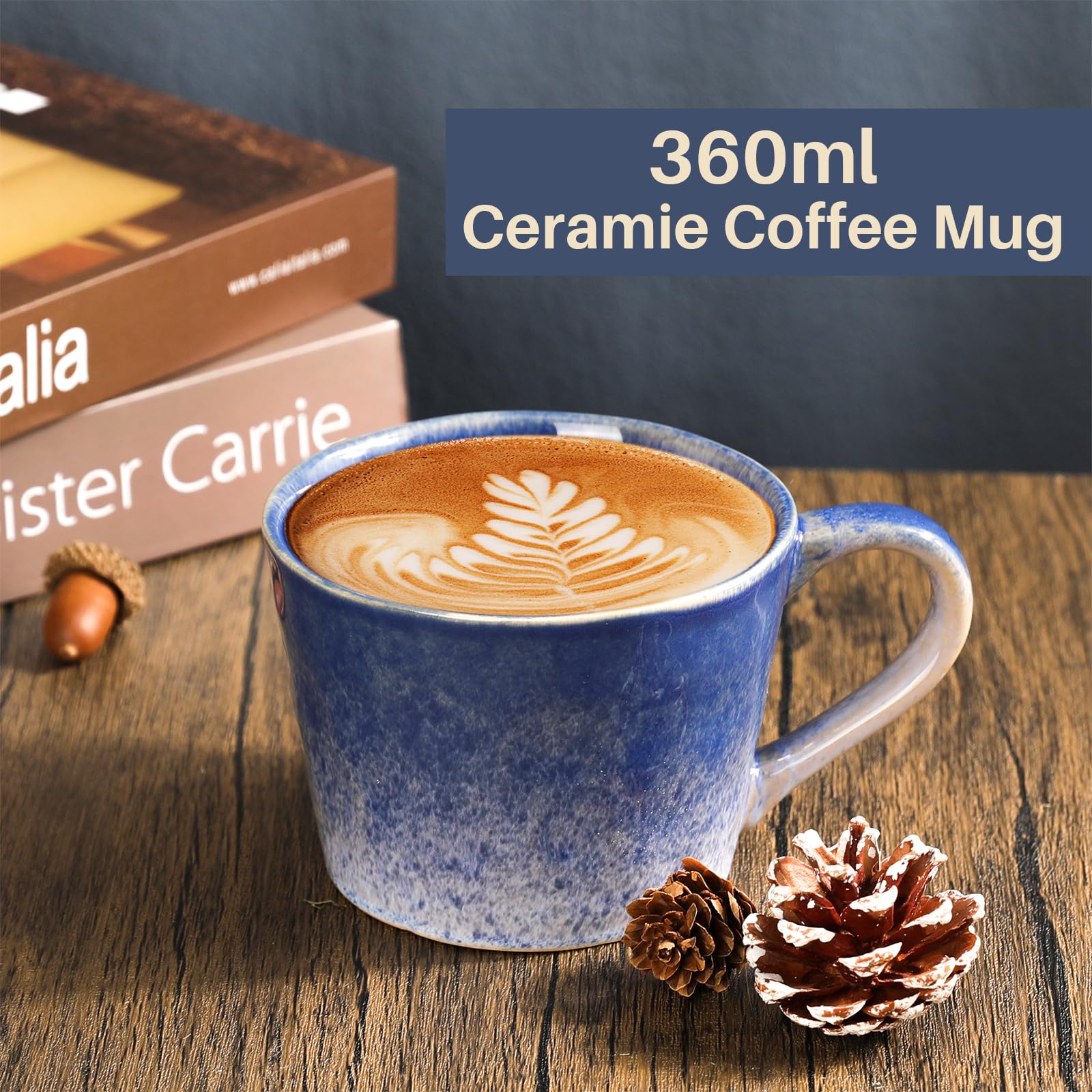 Pengtai gifts for men mug with blue gradient glaze, daily coffee companion