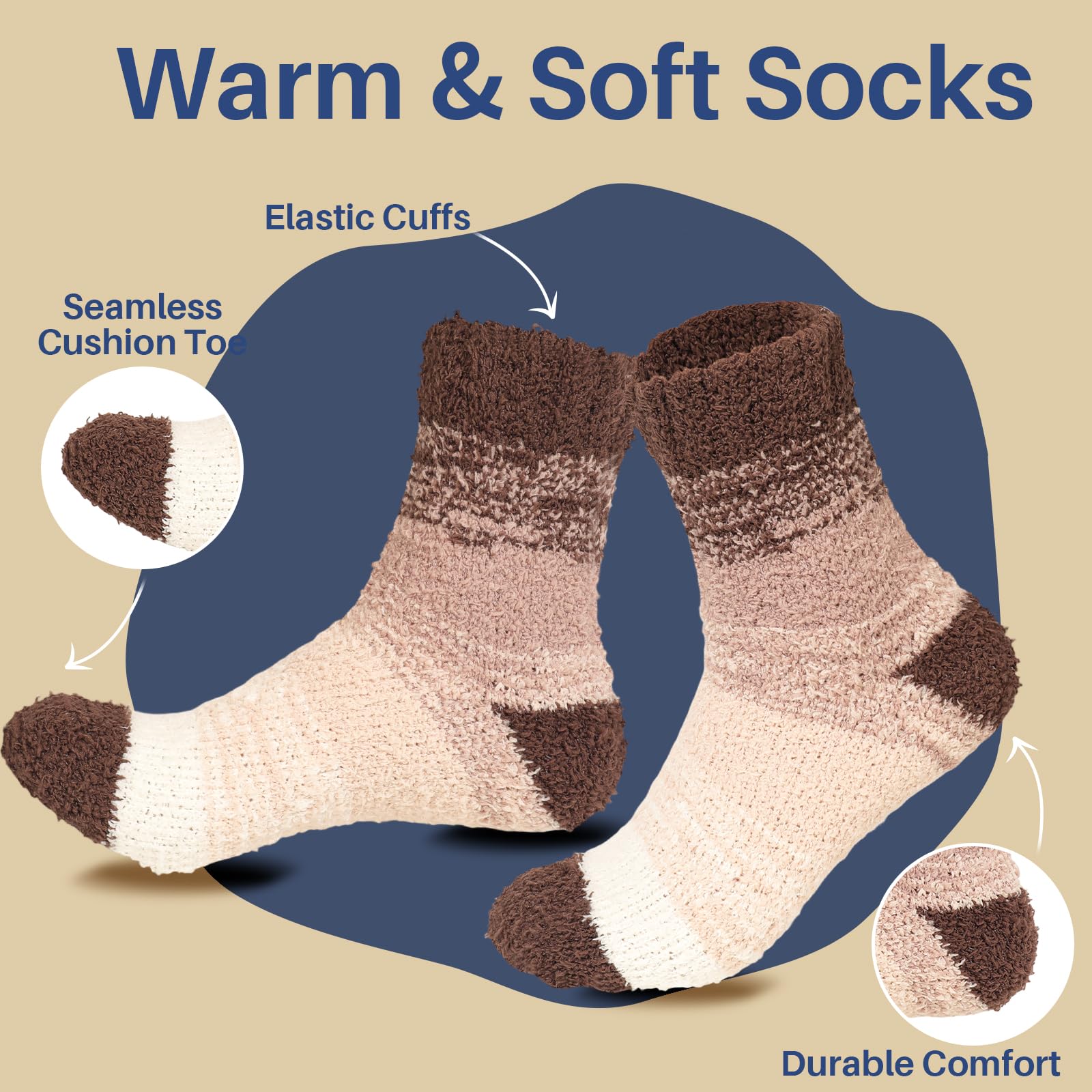 Pengtai gifts for men socks, soft cozy warmth for lounge