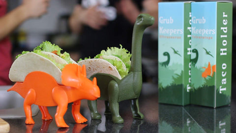 Penko Herd Pack Triceratops taco holder securing two tacos for family meals