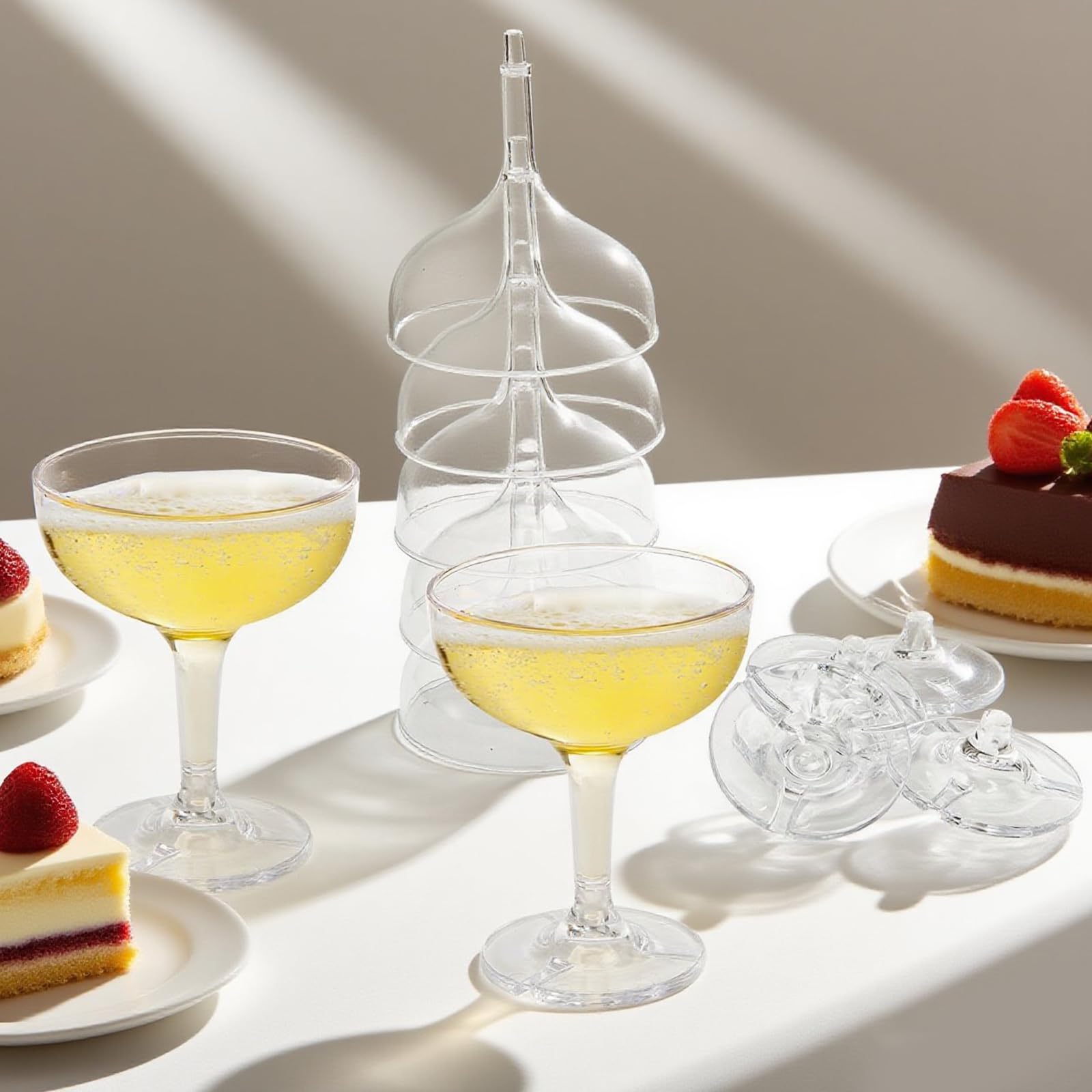 Peohud 5 oz capacity fits classic cocktails and toasts.