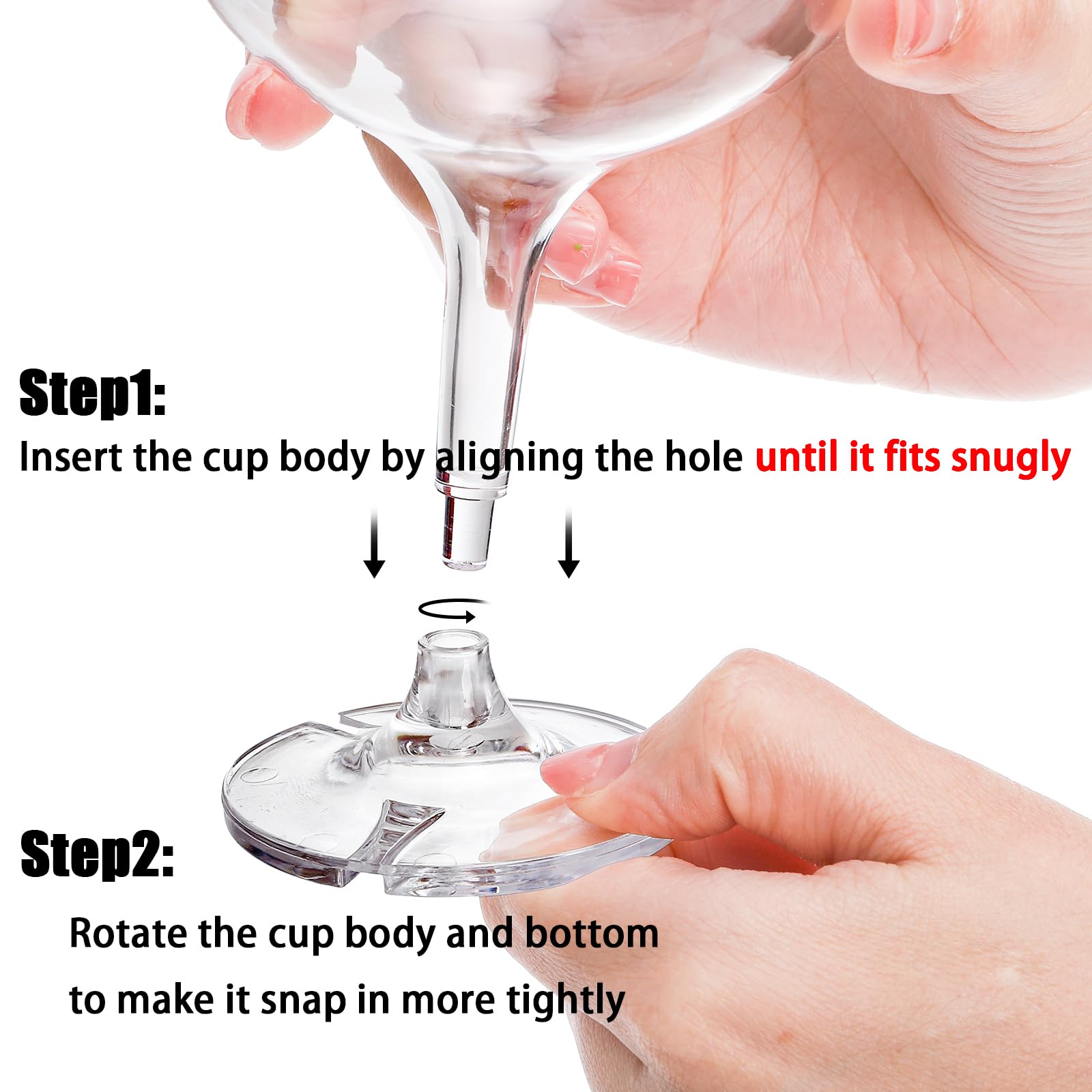 Peohud acrylic martini glasses are lightweight and shatter-resistant.