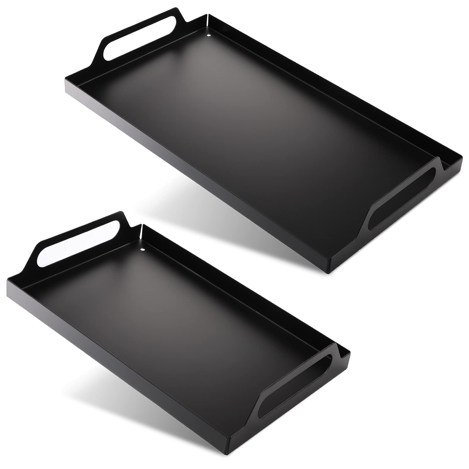 Peohud black metal serving tray large for easy table service