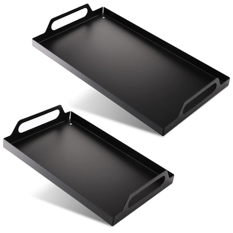 Peohud black metal serving tray large for easy table service