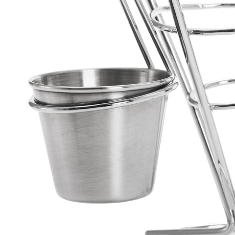 Peohud sauce dipper hanger for fries keeps sauces within reach.