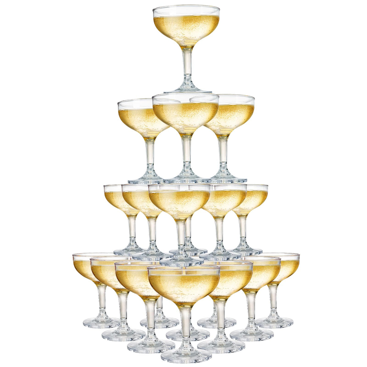 Peohud set of 20 coupe glasses for elegant champagne and cocktails.
