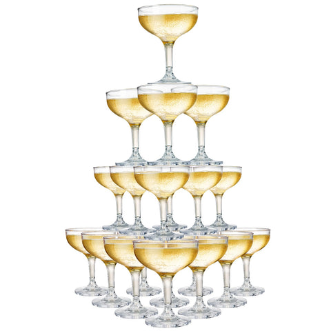 Peohud set of 20 coupe glasses for elegant champagne and cocktails.