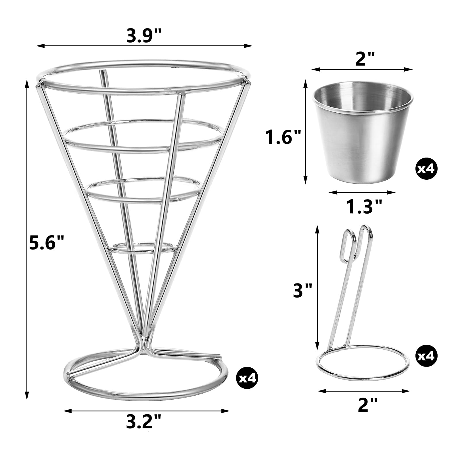 Peohud stainless-steel fry basket with dip cup for easy sauce dipping.