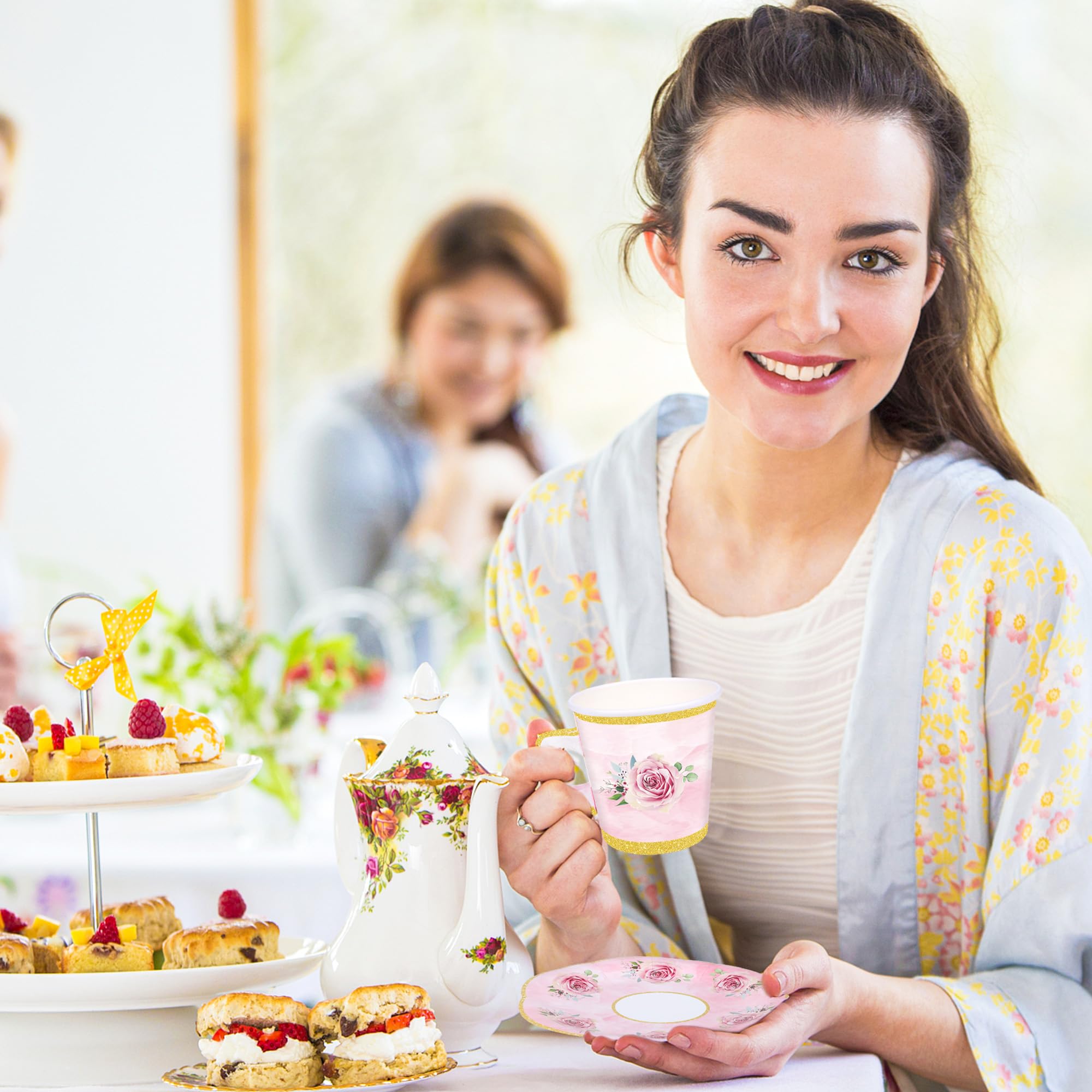 Peony Man floral tea party decoration enhances ambiance at gatherings.