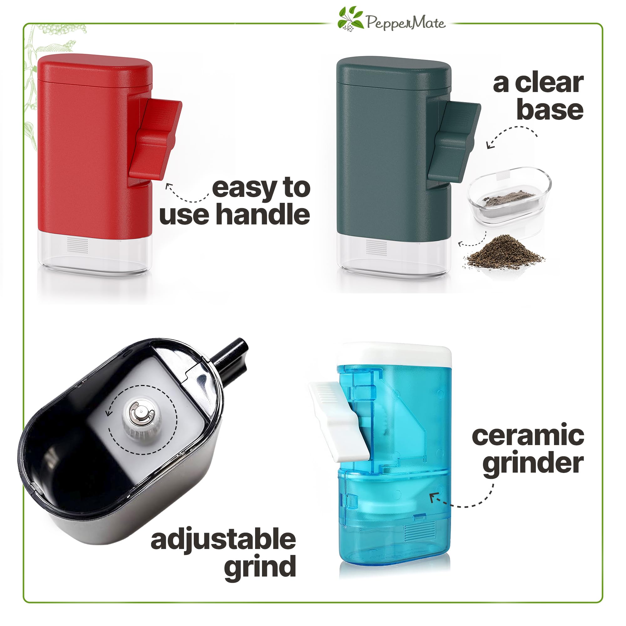 PepperMate 723 grind adjustment knob in action for consistent seasoning control