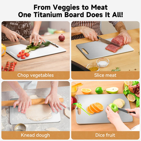 Perehome titanium cutting board double-sided surface ideal for meats and produce
