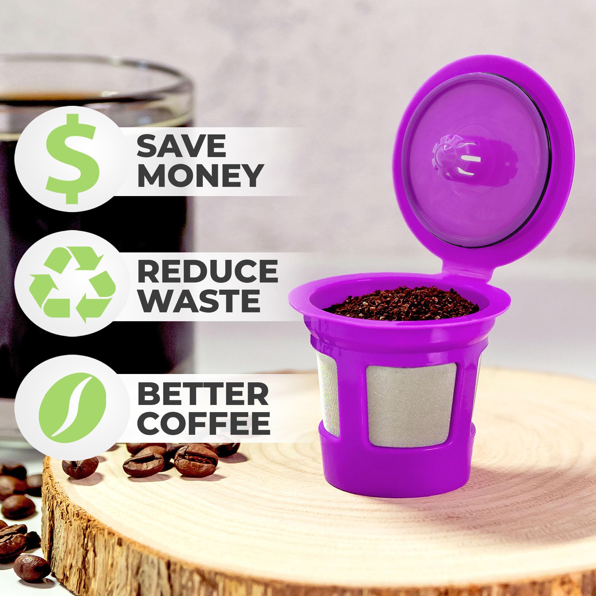 Perfect Pod Cafe Save 1-Stream filter lid closed, ready to refill and brew