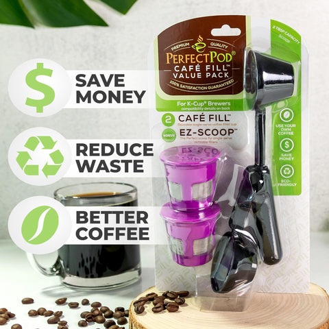 Perfect Pod Cafe Save filter filled with coffee for brewing