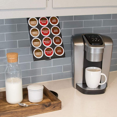 EZ-Shelf holds up to 12 K-Cups for quick coffee access.