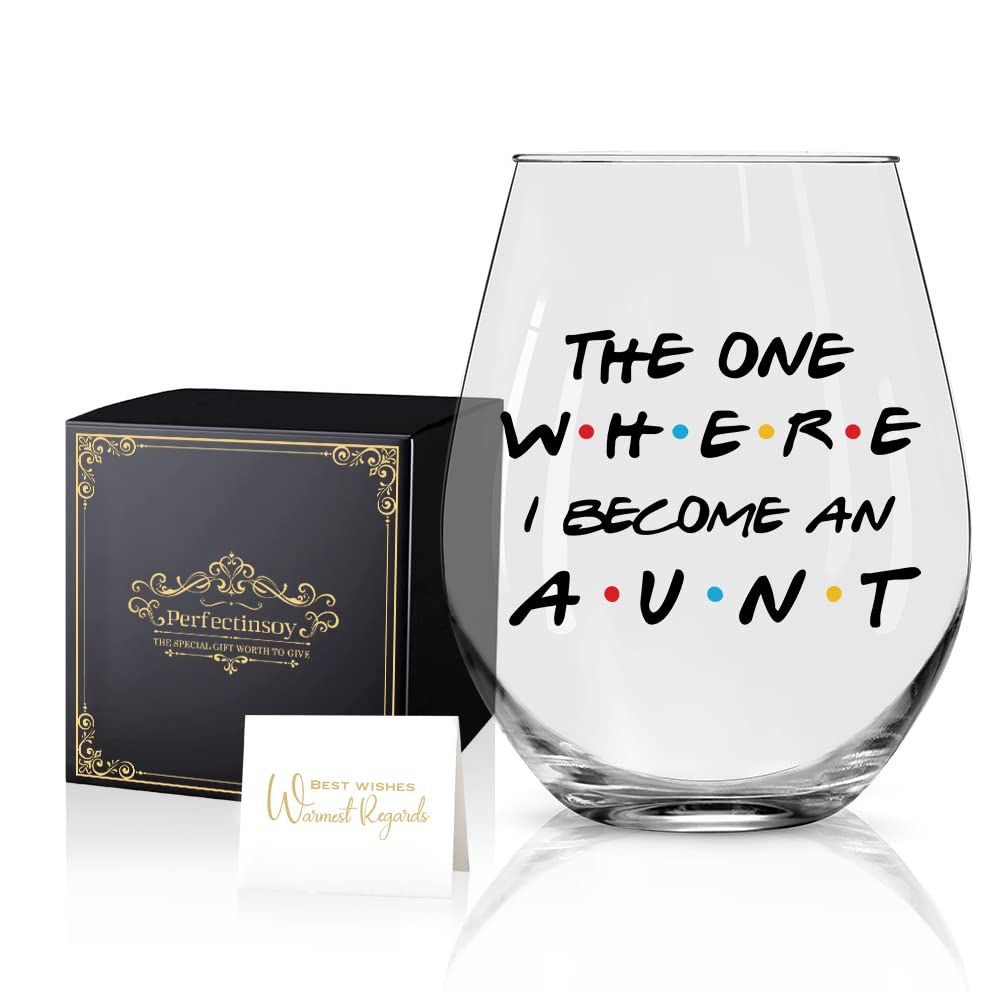 Perfectinsoy wine glass gift box, elegant aunt celebration presentation.