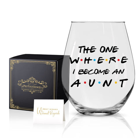 Perfectinsoy wine glass gift box, elegant aunt celebration presentation.